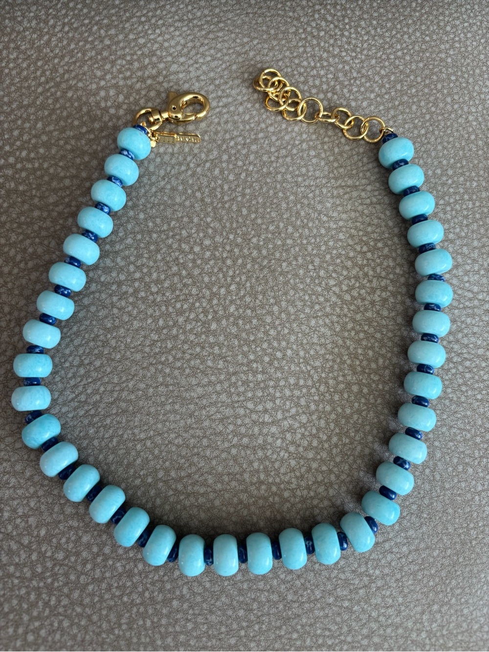 Lele Sadoughi Turquoise and Navy Beaded Necklace